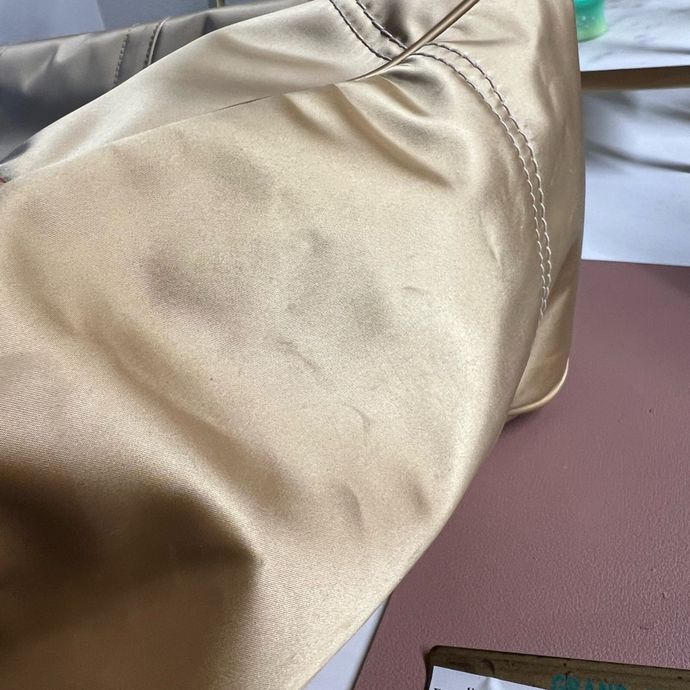 Coach Gold Tote Bag with Brown suede Accents - Picture 8 of 11